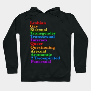 LGBTTIQQAA2P Pride Diversity Rainbow LGBTQ Acronym Hoodie